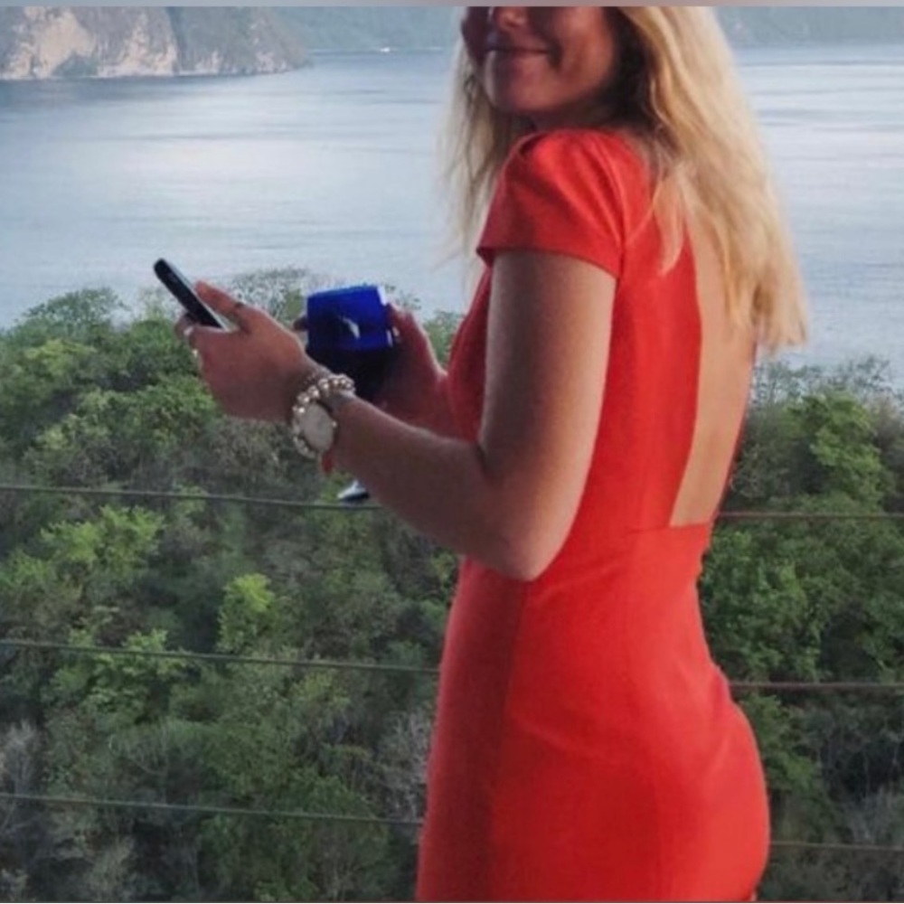 Tibi orange dress